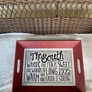 Tray with Southern saying
